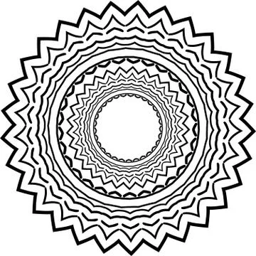 Mandala. Black and White Pattern. Vintage decorative elements. Hand drawn bac Illustrazione stock