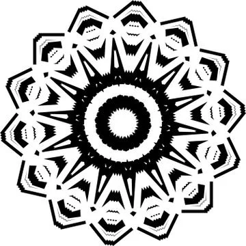 Mandala. Black and White Pattern. Vintage decorative elements. Hand drawn bac 스톡 일러스트