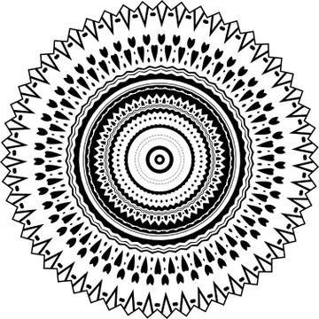 Mandala. Black and White Pattern. Vintage decorative elements. Hand drawn bac Illustrazione stock