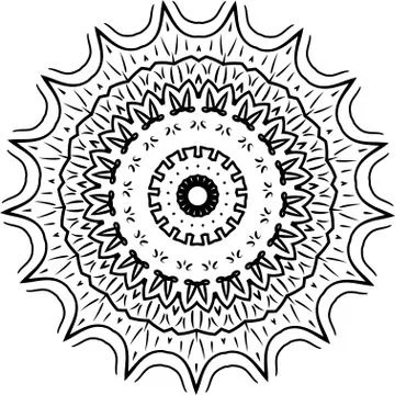Mandala. Black and White Pattern. Vintage decorative elements. Hand drawn bac Stock Illustration
