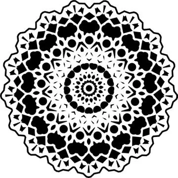 Mandala. Black and White Pattern. Vintage decorative elements. Hand drawn bac Illustrazione stock