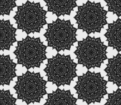 Mandala (Black, White) Stock Illustration