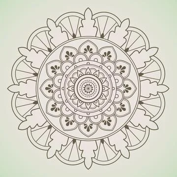Mandala blends the shape of the leaves and the shape of oriental ornaments Stock Illustration
