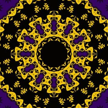 Mandala boho hand drawn seamless pattern vector illustration Stock Illustration