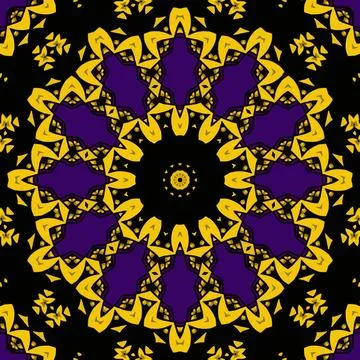Mandala boho hand drawn seamless pattern vector illustration Illustrazione stock