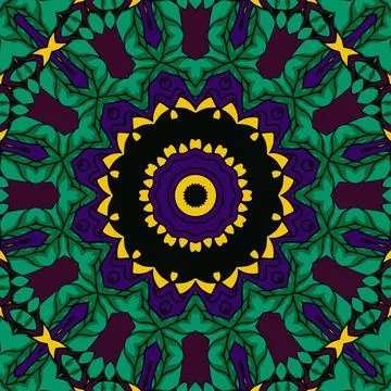 Mandala boho hand drawn seamless pattern vector illustration Stock Illustration