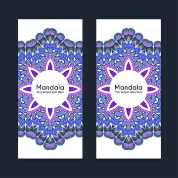 Mandala brochure design vector Stock Illustration