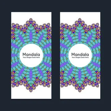 Mandala brochure design vector Stock Illustration