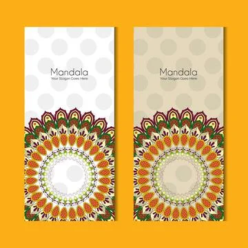 Mandala brochure design vector Stock Illustration