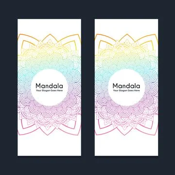 Mandala brochure design vector Stock Illustration