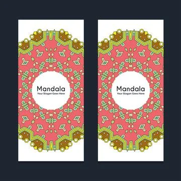 Mandala brochure design vector Stock Illustration