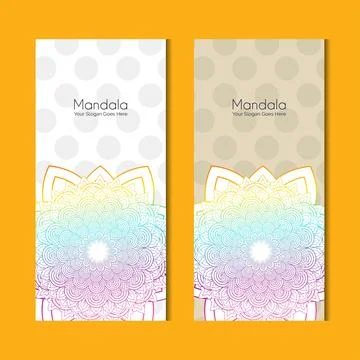 Mandala brochure design vector Stock Illustration