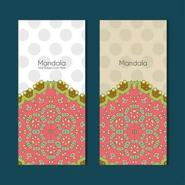 Mandala brochure design vector Stock Illustration