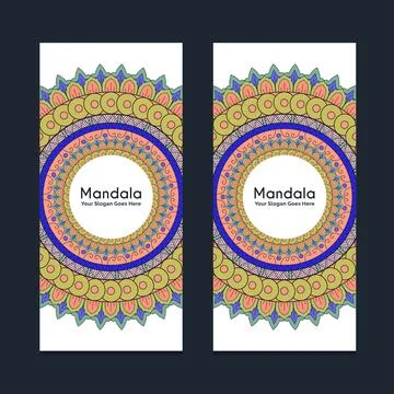 Mandala brochure design vector Stock Illustration