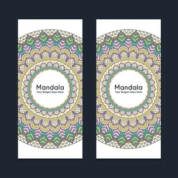 Mandala brochure design vector Stock Illustration