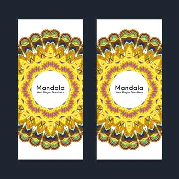 Mandala brochure design vector Stock Illustration