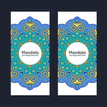 Mandala brochure design vector Stock Illustration