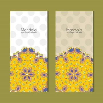 Mandala brochure design vector Stock Illustration