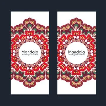 Mandala brochure design vector Stock Illustration