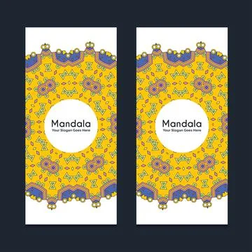 Mandala brochure design vector Stock Illustration