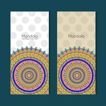 Mandala brochure design vector Stock Illustration