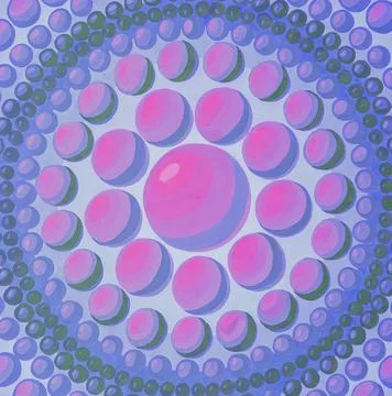 Mandala bubbles balls texture illustration. Stock Illustration