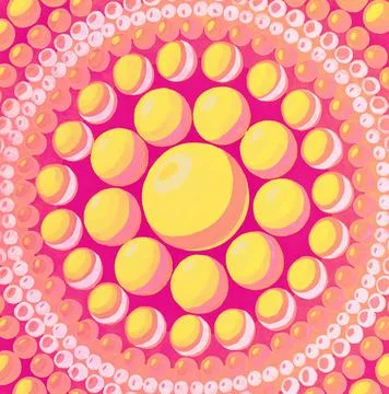 Mandala bubbles balls texture illustration. Stock Illustration
