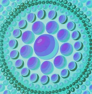 Mandala bubbles balls texture illustration. Stock Illustration