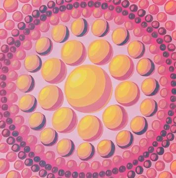 Mandala bubbles balls texture illustration. Stock Illustration