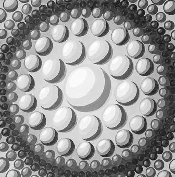 Mandala bubbles balls texture illustration. Stock Illustration