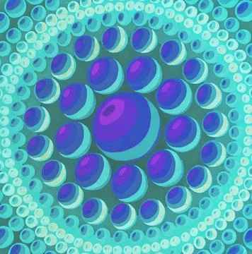 Mandala bubbles balls texture illustration. Stock Illustration