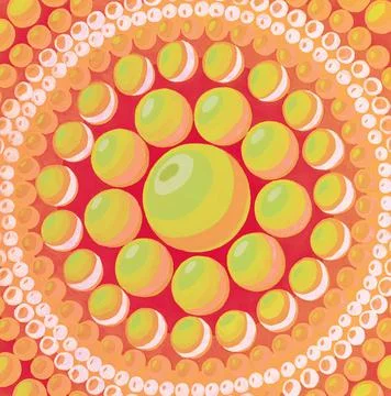 Mandala bubbles balls texture illustration. Stock Illustration