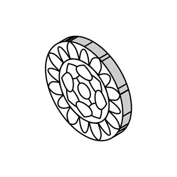 Mandala buddhism isometric icon vector illustration Stock Illustration