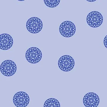 Mandala buddhism line seamless pattern Stock Illustration