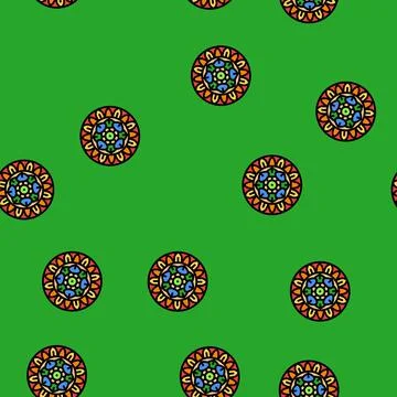 Mandala buddhism vector seamless pattern Stock Illustration