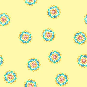 Mandala buddhism vector seamless pattern Stock Illustration