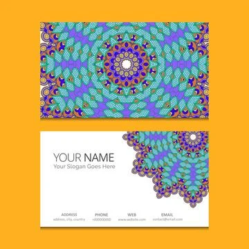 Mandala business card design vector 스톡 일러스트