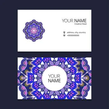 Mandala business card design vector 库存插图
