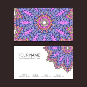 Mandala business card design vector 스톡 일러스트