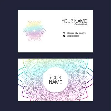 Mandala business card design vector Illustrazione stock