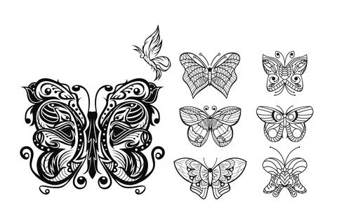 Mandala butterfly Stock Illustration