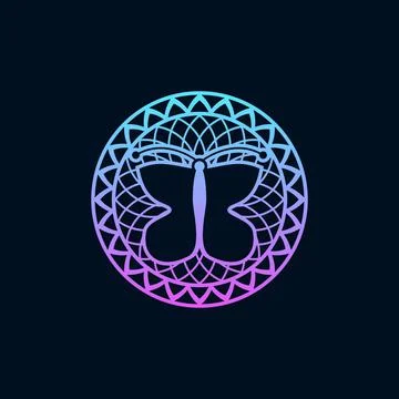 Mandala butterfly Stock Illustration