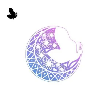 Mandala butterfly Stock Illustration