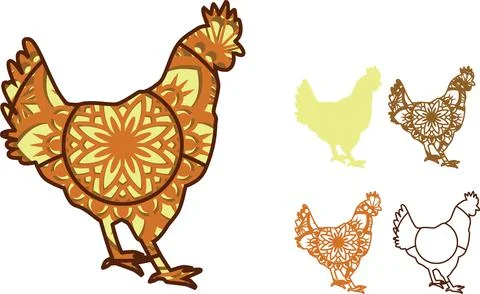 Mandala Chicken Stock Illustration