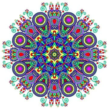 Mandala Spiritual Circular Traditional Colourful Design Vector