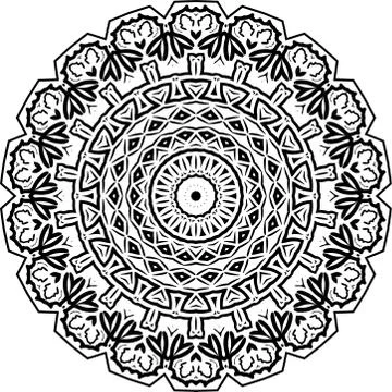 Mandala Circle Pattern Isolated on White. Abstract pattern vector illustratio Stock Illustration