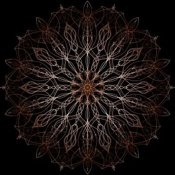 Mandala circle, seamless pattern. Black background Stock Illustration
