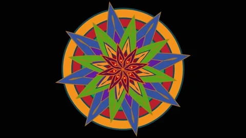 Mandala circle with stippling animation. Perfect 4K animation Stock Footage 221886009