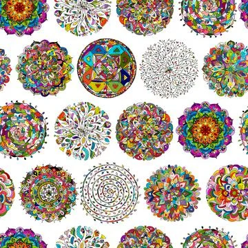 Mandala collection, seamless pattern for your design Stock Illustration