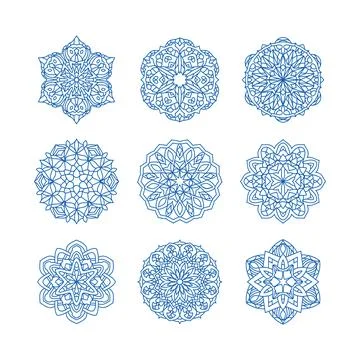 Mandala collection set vector illustration. Vintage decorative elements. Orie Stock Illustration